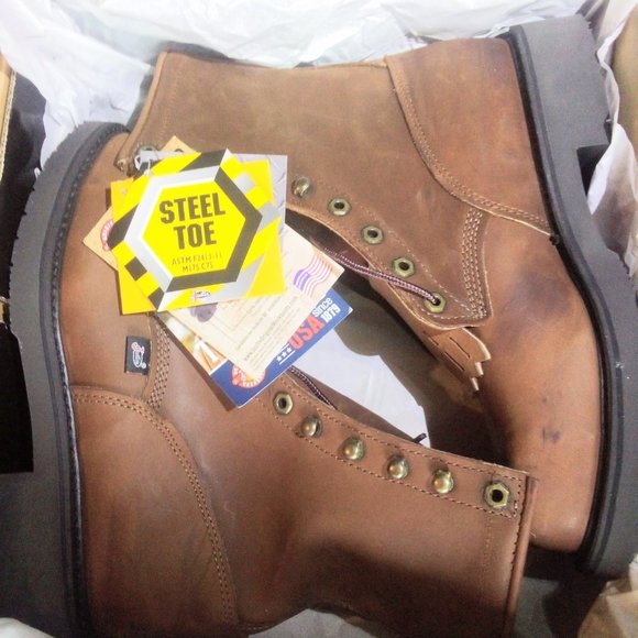 Justin Boots Shoes Justin Mens 8 Lace Up Cargo Steel Toe Work Boots